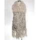Ladies knitting cape with fur, 6035