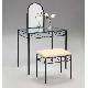 Dressing Table, Mirror Bench in Black Powder Coating