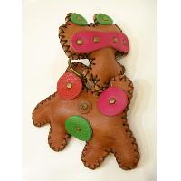 Stuffed leather figure in assorted colors