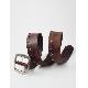 Rivet braided cowhide leather belt, IB5450