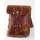 Carved Scorpion Dark Tan Handmade Leather Pouch