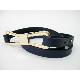 Simplistic Leather Belt with Large Sized Ribbon Buckle, IBC05