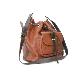 Soft Cowhide Leather Drawstring Satchel Bag, IH2106