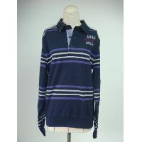 Yarndye long sleeve polo shirt