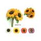 7.5 inches Sunflower & hosta lvs in plastic twig stand