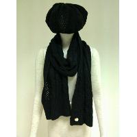 pointelle cable hat and scraf set.