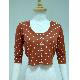 Dot print cropped cardigan.