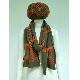 Contrasting textural scraf and gloves set., MCO-018/019