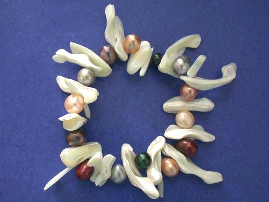 Color Freshwater Pearl Shell Bracelet Bangle #jpb0080