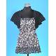 ladies sweater w/print woven