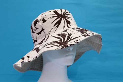 Floral Print Big Brim Hat