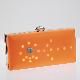 Hot selling neon orange fabric clutch bag with smiley incoming call flash, I13