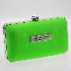 Hot selling light green neon fabric clutch with incoming call flash around the metallic label, I14