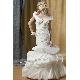 Elegant White With Hand Made Flowers Wedding Dresses