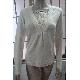Ladies' V-neck Pullover With Crochet At Front Neck, HW005