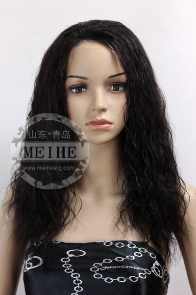 Sell Medium Density Loosen Curl 16 Inch 2# Remy Hair Full Lace Wig