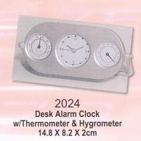 Desk Alarm Clock w/Thermometer & Hygrometer