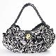 Silk and pebbled PU buckle bag, Y-6545
