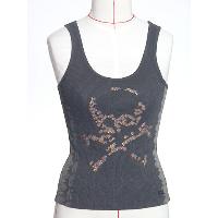 Cotton Knitted Vest with Foil and discharge print