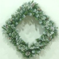 SNOWY MOUNTAIN PINE 30 inches SQUARE WREATH