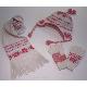 Knitted Jacquard Cap With Pom + Gloves + Scarf With Fringes, E129-1154+E129-1182+E129-1181