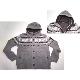 Mens Knitted Jacquard Cardigan with hood, Inside with woven