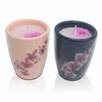 Filled wax in peach blossom pot