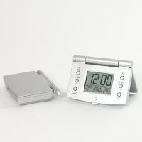Flip-top Travel Alarm Clock with Thermo