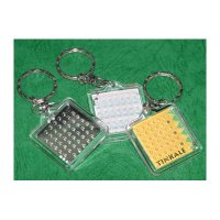 Acrylic lotto keychain with metal balls