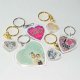 Plastic heart shaped snap-lid keychain