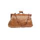 Bronze orangza metal frame clutch bag