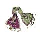 Purple green flower pattern jacquard scarf, 515992A-1100101