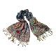 Turquoise brown pattern jacquard scarf, 515993A-1100101