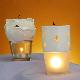 Flower top and Lampshade top on glass holder, A) AP 10162 
B) AP 10161