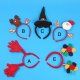 Head bands, A) APX 25110 Red Gloves
B) APX 25115 Deer
C) APX 25112 Black hat
D) APX 24116 Santa Claus
E) APX 25114 Flowers