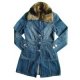 Lady's Denim Coat With Fur Collar, #889