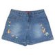 Lady's Denim Short With Embroidery, #2156