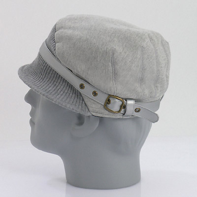 Fancy cut hat with mixed knitted fabrics