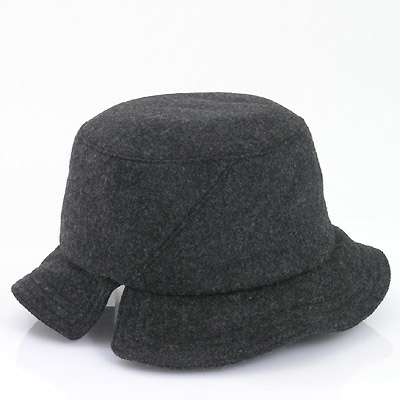 Wool melton brim hat with fancy cut brim