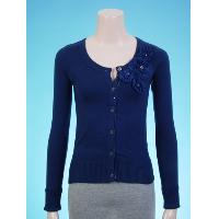 Ladies Knit and Woven Mixed Sweater