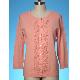 Ladies Knit and Woven Mixed Sweater, hondex1032