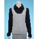 Ladies Knit and Woven Mixed Sweater, hondex1052
