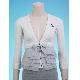 Ladies Knit and Woven Mixed Sweater, hondex1057