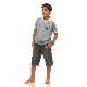 Knitted tee + denim shorts