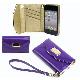 iPhone 4/ 4S wallet case purple, SS-0015
