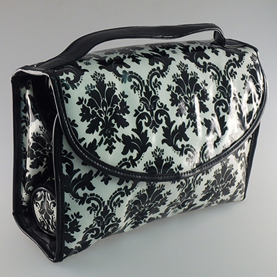 Laminated Cotton Canvas Multi Compartment Vanity Bag