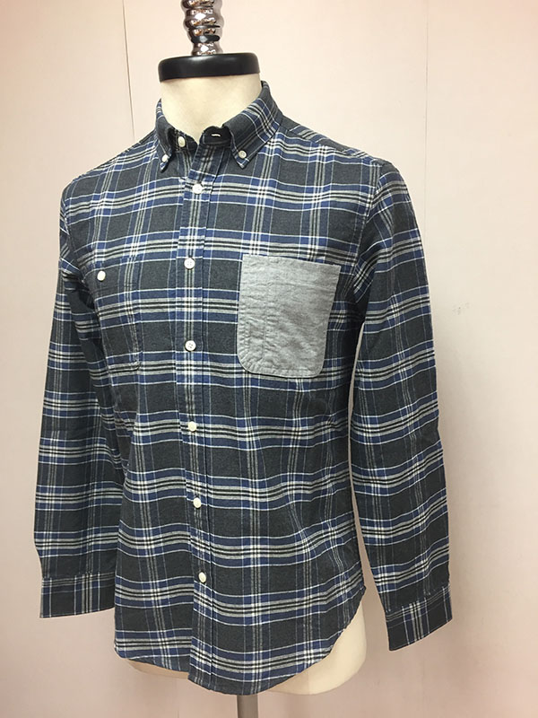 Cotton Yard Dye Oxford Shirt with Contract Heather Pocket