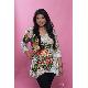 Animal flower printed suede top, F0MDT1978