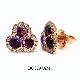 18K Gold Amethyst Diamond Earring, BQ8297AM