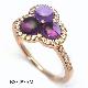 18K Gold Amethyst Diamond Ring, BS8297AM